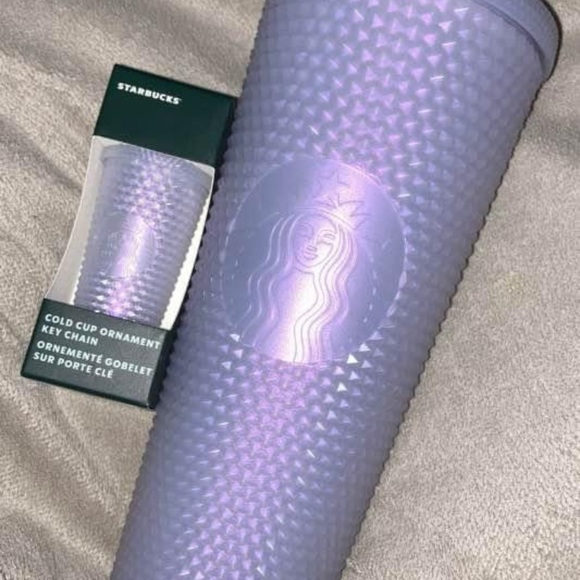 Starbucks Holiday 2021 Icy White Studded Tumbler Keychain set - Picture 2 of 2